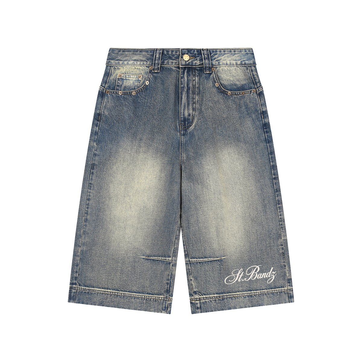 ST.BANDZ® Vintage Wash Baggy Denim Shorts