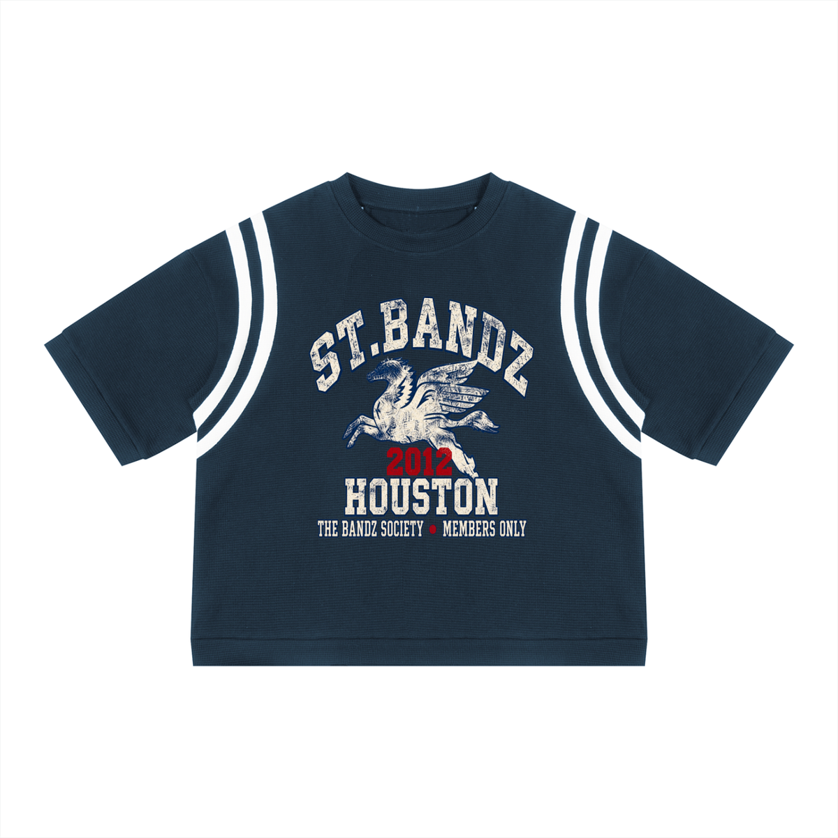 ST.BANDZ® Color Block Waffle Boxy T-Shirt
