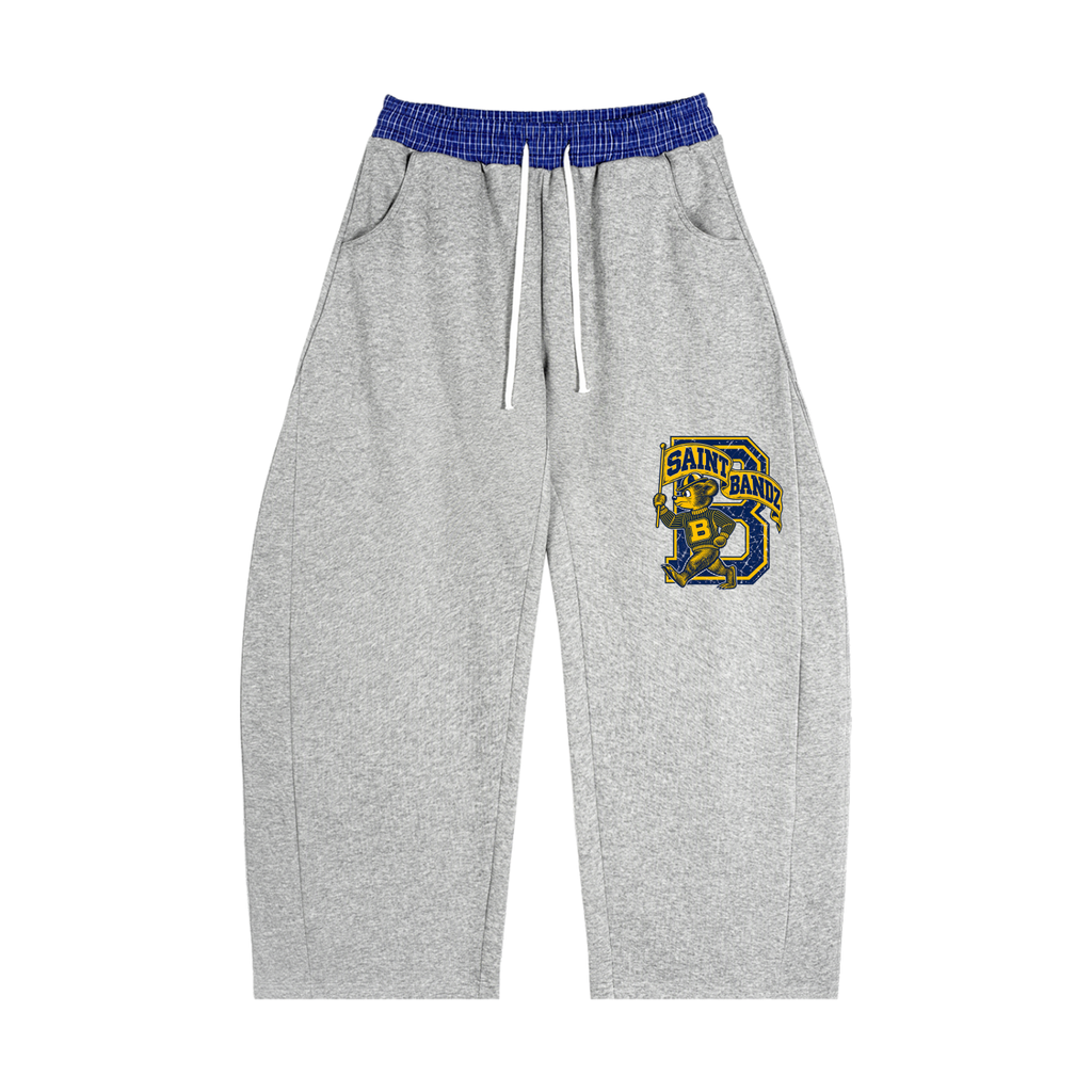 ST.BANDZ® Plaid Waistband Barrel Sweatpants